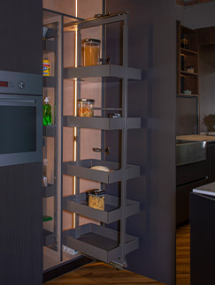 Alacena extraíble Hyper Inoxa para cocinas integrales modernas de alta gama - Spacios Integrales