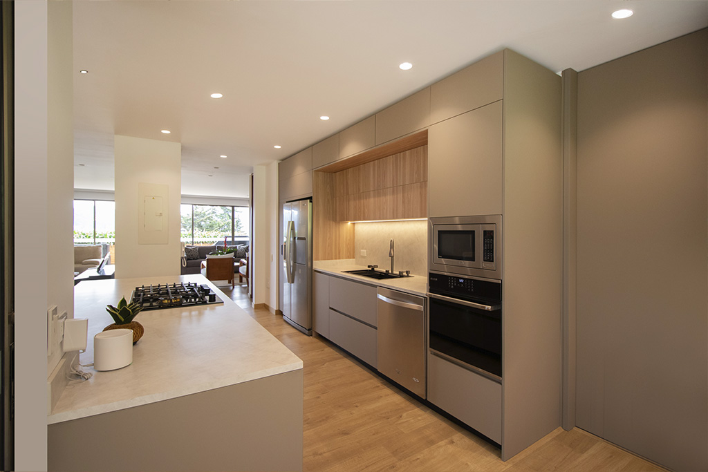 Cocina integral moderna beige - Spacios Integrales Bogotá Cocina integral moderna beige - Spacios Integrales Bogotá