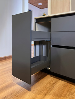 Condimentero extraíble grande de 30 cm interior para cocinas integrales modernas de alta gama - Spacios Integrales