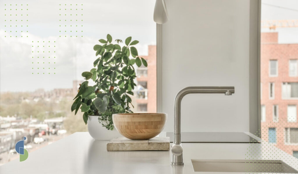 llave cocina moderna mesón limpio