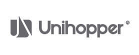 Logo Unihopper en gris sobre blanco
