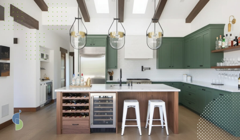 Vinoteca integrada isla cocina