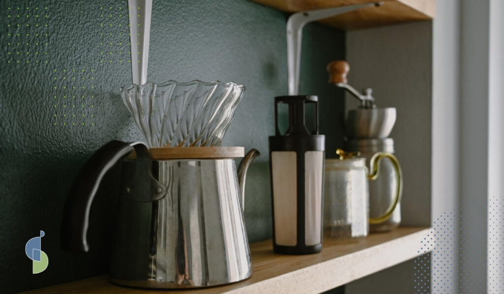 Estante flotante estación café