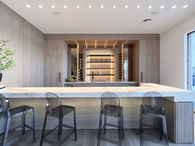 Remodelación cocina moderna abierta en melamina - Spacios Integrales Bogotá